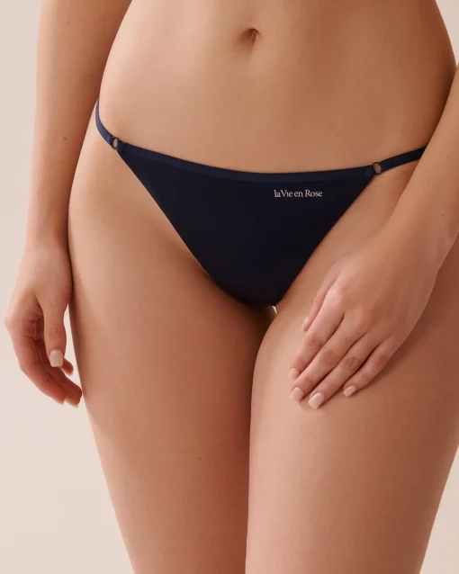 la Vie en Rose String>Adjustable Microfiber String Panty Navy Blue