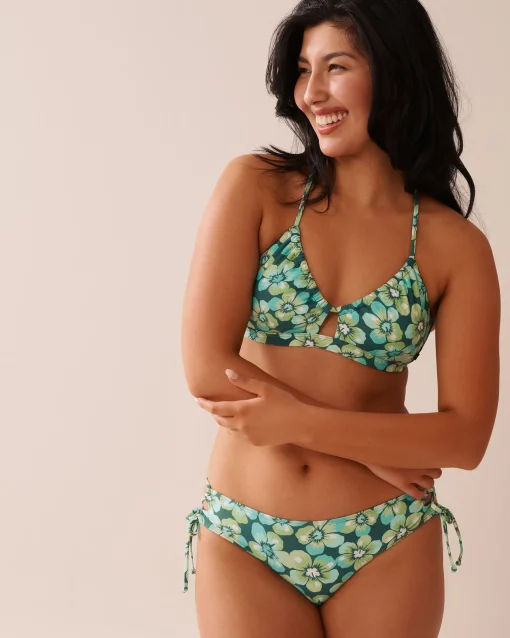 la Vie en Rose A Splashing Escape|Eco-conscious Swimwear>Recycled Fibers Bralette Bikini Top Aqua Flora