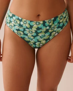 la Vie en Rose A Splashing Escape|Eco-conscious Swimwear></noscript>Recycled Fibers Mid Waist Brazilian Bikini Bottom Aqua Flora