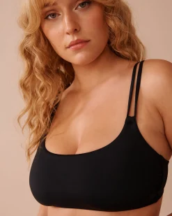 la Vie en Rose Always So Chic|Black Swimwear></noscript>Double Strap Bralette Bikini Top Black