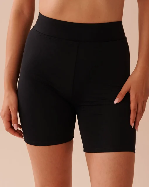 la Vie en Rose Always So Chic|Black Swimwear>High Waist Long Swim Shorts Black
