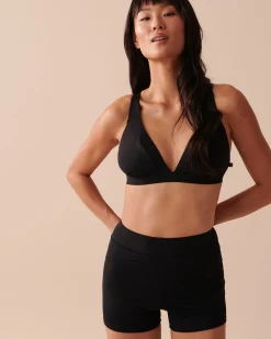 la Vie en Rose Always So Chic|Black Swimwear></noscript>Mid-rise Boyleg Bikini Bottom Black