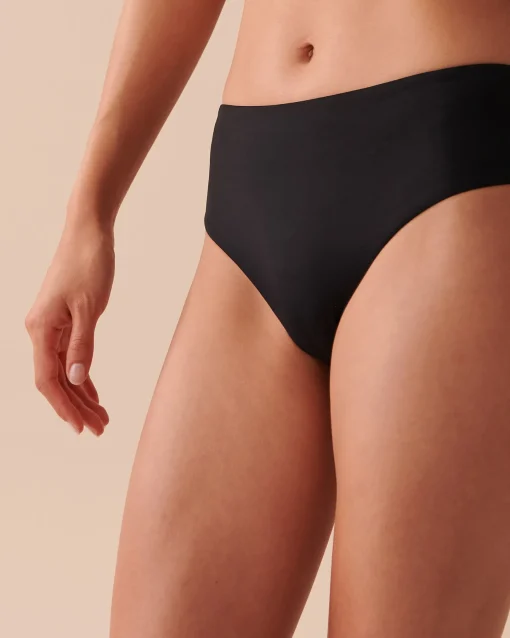 la Vie en Rose Always So Chic|Black Swimwear>Mid-rise Cheeky Bikini Bottom Black