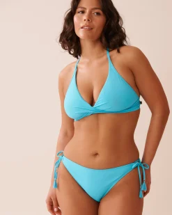 la Vie en Rose A Splashing Escape|Eco-conscious Swimwear></noscript>Recycled Fibers Side Tie Bikini Bottom Blue Atoll