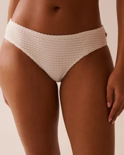 la Vie en Rose Texture Play|On Neutral Ground>Crochet Cheeky Bikini Bottom Coconut Milk