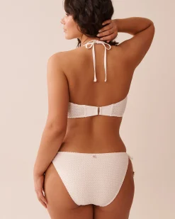 la Vie en Rose Texture Play|On Neutral Ground></noscript>Crochet Ring Bandeau Bikini Top Coconut Milk