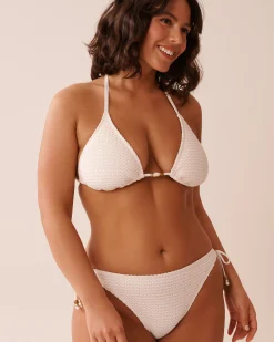 la Vie en Rose Texture Play|On Neutral Ground></noscript>Crochet Triangle Bikini Top Coconut Milk