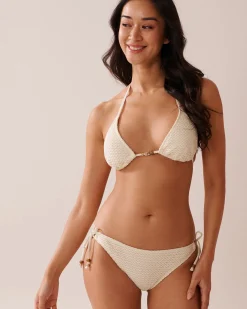 la Vie en Rose Texture Play|On Neutral Ground></noscript>Crochet Triangle Bikini Top Coconut Milk