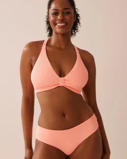 la Vie en Rose Texture Play|Summer Romance></noscript>Ribbed Hipster Bikini Bottom Coral Pink