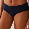 la Vie en Rose Cotton Panties|Hiphugger>Cotton and Lace Detail Hiphugger Panty Navy Blue