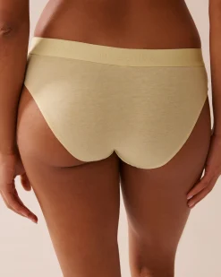 la Vie en Rose Cotton Panties|Bikini>Cotton and Logo Elastic Band Bikini Panty Lemon Yellow