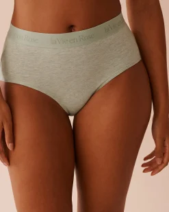 la Vie en Rose Cotton Panties|High Waist>Cotton and Logo Elastic Band High Waist Bikini Panty Frosty Green