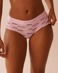 la Vie en Rose Cotton Panties|Hiphugger>Cotton and Logo Elastic Band Hiphugger Panty Blushing Pink