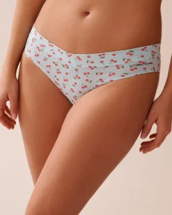 la Vie en Rose Cotton Panties|Bikini>Cotton Bikini Panty Pale Blue/Cherry