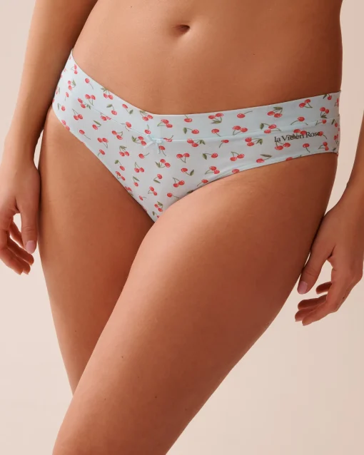 la Vie en Rose Cotton Panties|Bikini>Cotton Bikini Panty Pale Blue/Cherry