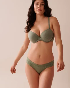 la Vie en Rose Cotton Panties|Bikini></noscript>Cotton Bikini Panty Forest Green