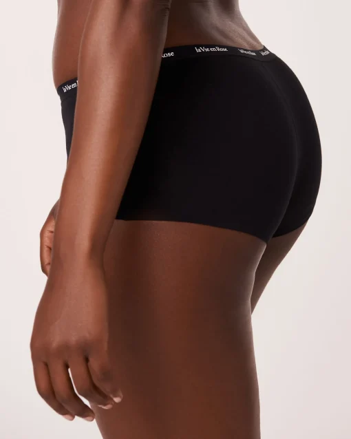 la Vie en Rose Cotton Panties|Boyshort>Cotton Boyleg Panty Black