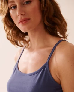la Vie en Rose Cotton Pajamas|Tops></noscript>Cotton Cami Indigo Blue
