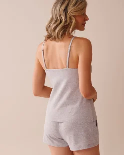 la Vie en Rose Cotton Pajamas|Tops>Cotton Cami Grey