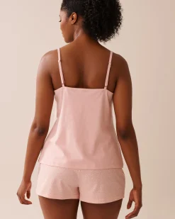 la Vie en Rose Cotton Pajamas|Tops></noscript>Cotton Cami Peony Pink