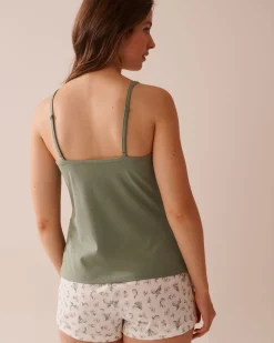 la Vie en Rose Cotton Pajamas|Tops></noscript>Cotton Cami Forest Green