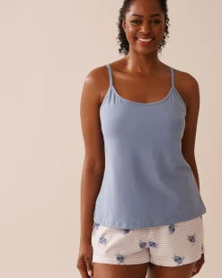 la Vie en Rose Cotton Pajamas|Tops>Cotton Cami Cloud Blue