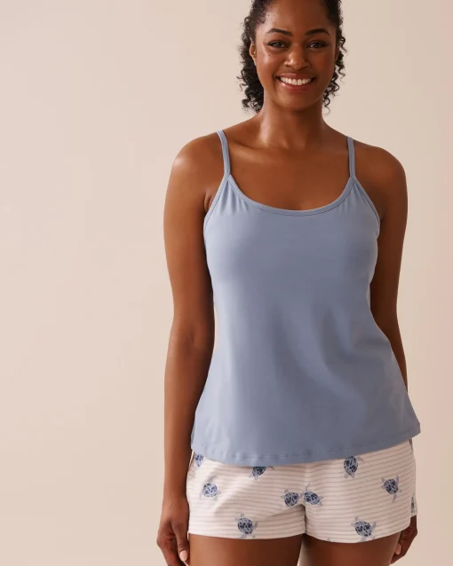 la Vie en Rose Cotton Pajamas|Tops>Cotton Cami Cloud Blue