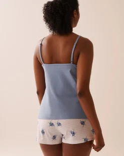 la Vie en Rose Cotton Pajamas|Tops>Cotton Cami Cloud Blue