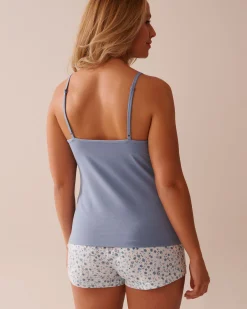 la Vie en Rose Cotton Pajamas|Tops></noscript>Cotton Cami Cloud Blue