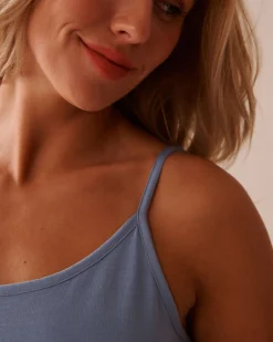 la Vie en Rose Cotton Pajamas|Tops></noscript>Cotton Cami Cloud Blue