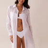 la Vie en Rose Always So Chic|Beachwear>Cotton Long Shirt White