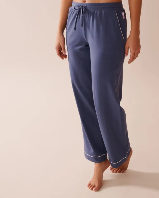 la Vie en Rose Cotton Pajamas|Bottoms>Cotton Pajama Pants Indigo Blue