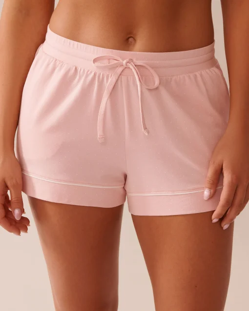 la Vie en Rose Cotton Pajamas|Bottoms>Cotton Pajama Shorts Pink & White Polka Dot