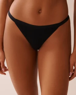 la Vie en Rose Cotton Panties|String>Cotton String Panty Black