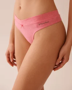 la Vie en Rose Cotton Panties|Thong>Cotton Thong Panty Watermelon Pink