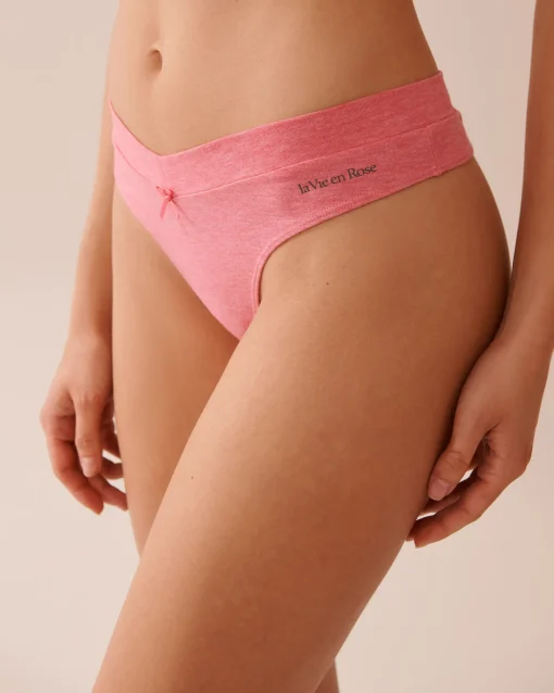 la Vie en Rose Cotton Panties|Thong>Cotton Thong Panty Watermelon Pink