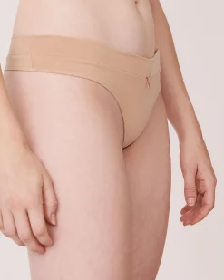 la Vie en Rose Cotton Panties|Thong>Cotton Thong Panty Latte