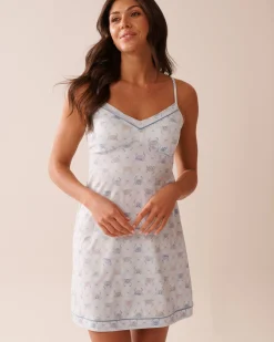 la Vie en Rose The Peachy Dream Collection|Nightshirts>Crab Print Super Soft Nightie Sea Blue/Crab