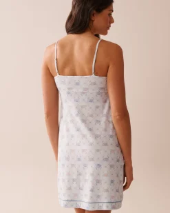 la Vie en Rose The Peachy Dream Collection|Nightshirts>Crab Print Super Soft Nightie Sea Blue/Crab
