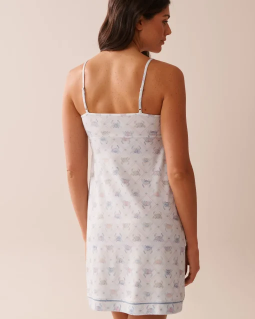 la Vie en Rose The Peachy Dream Collection|Nightshirts>Crab Print Super Soft Nightie Sea Blue/Crab