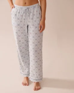la Vie en Rose The Peachy Dream Collection|Bottoms>Crab Print Super Soft Pajama Pants Sea Blue/Crab