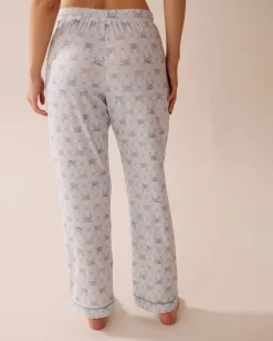 la Vie en Rose The Peachy Dream Collection|Bottoms>Crab Print Super Soft Pajama Pants Sea Blue/Crab