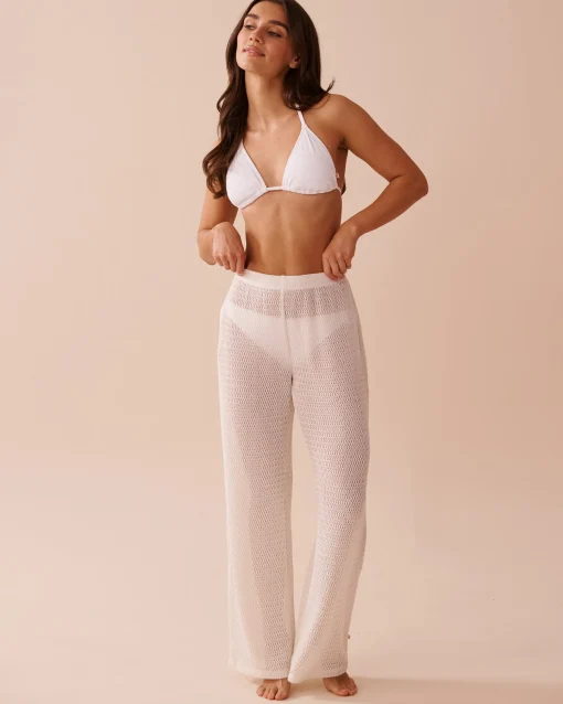la Vie en Rose Texture Play|On Neutral Ground>Crochet Pants Coconut Milk