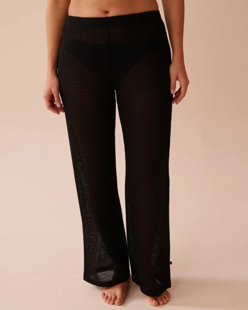 la Vie en Rose Always So Chic|Texture Play>Crochet Pants Black