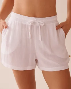 la Vie en Rose Always So Chic|Beachwear>Gauze Shorts White
