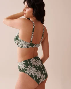la Vie en Rose Supportive Swimwear|D Cups>D Cup Bralette Bikini Top Khaki Palm