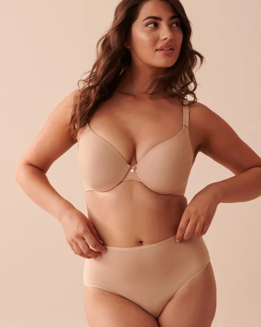 la Vie en Rose T-shirt Bras|Full Coverage>Lightly Lined Sleek Back Bra Latte