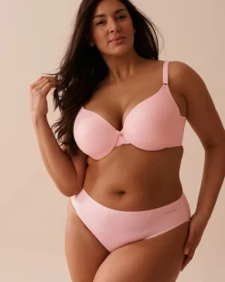 la Vie en Rose T-shirt Bras|Sleek Back>Lightly Lined Sleek Back Bra Pink