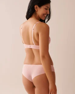 la Vie en Rose Summer Bras|Demi Cup>Lightly Lined Spacer Foam Demi Bra Pink Flowers