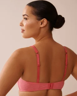la Vie en Rose T-shirt Bras|Demi Cup></noscript>Lightly Lined Wireless Cotton Bra Watermelon Pink